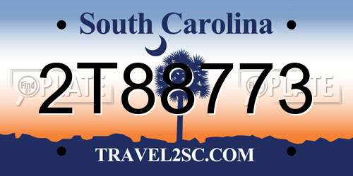 2T88773 South Carolina License Plate