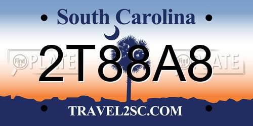 2T88A8 South Carolina License Plate