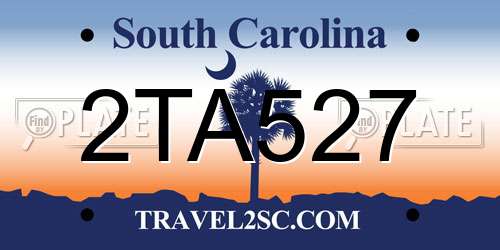 2TA527 South Carolina License Plate