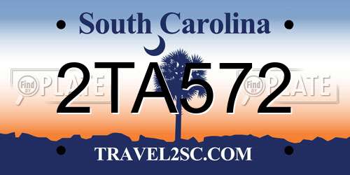 2TA572 South Carolina License Plate