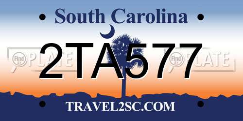 2TA577 South Carolina License Plate