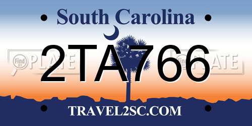 2TA766 South Carolina License Plate
