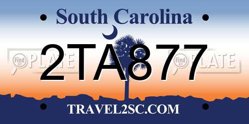 2TA877 South Carolina License Plate