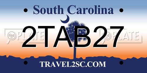 2TAB27 South Carolina License Plate