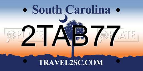 2TAB77 South Carolina License Plate