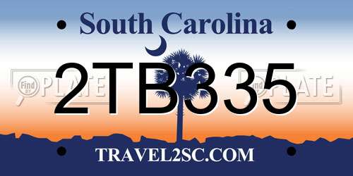 2TB335 South Carolina License Plate