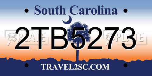 2TB5273 South Carolina License Plate