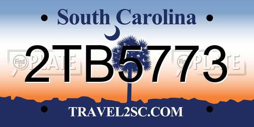 2TB5773 South Carolina License Plate