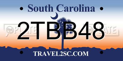 2TBB48 South Carolina License Plate