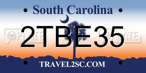 2TBE35 South Carolina License Plate