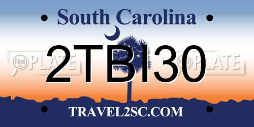 2TBI30 South Carolina License Plate