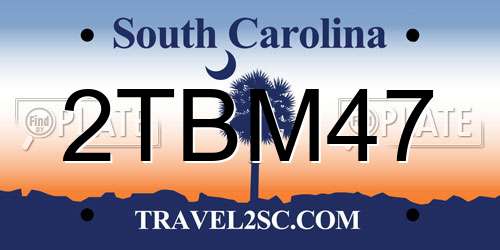 2TBM47 South Carolina License Plate
