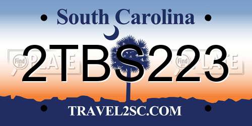 2TBS223 South Carolina License Plate