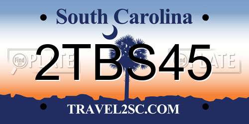 2TBS45 South Carolina License Plate