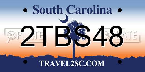 2TBS48 South Carolina License Plate