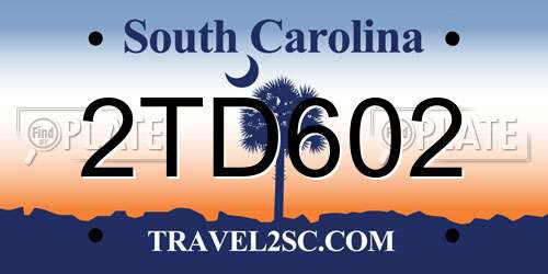 2TD602 South Carolina License Plate
