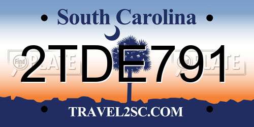 2TDE791 South Carolina License Plate