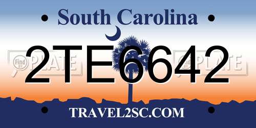 2TE6642 South Carolina License Plate