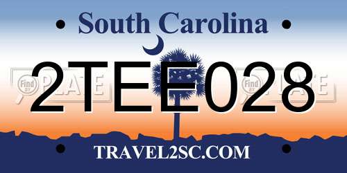 2TEE028 South Carolina License Plate