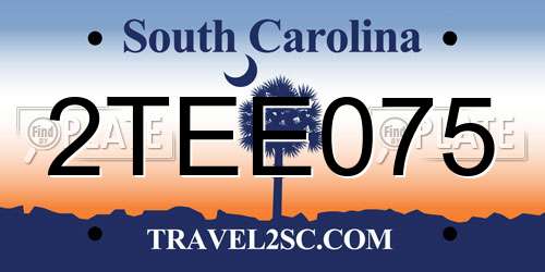 2TEE075 South Carolina License Plate