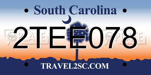 2TEE078 South Carolina License Plate