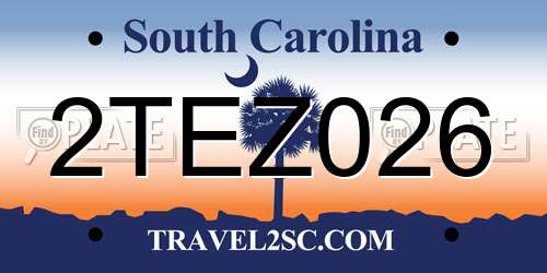 2TEZ026 South Carolina License Plate