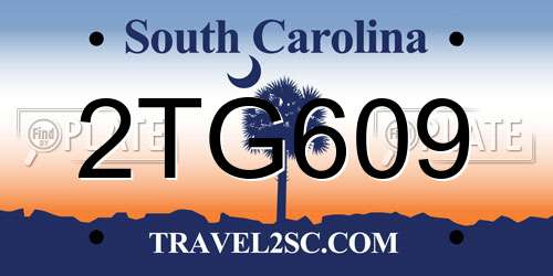 2TG609 South Carolina License Plate