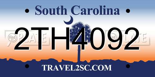 2TH4092 South Carolina License Plate