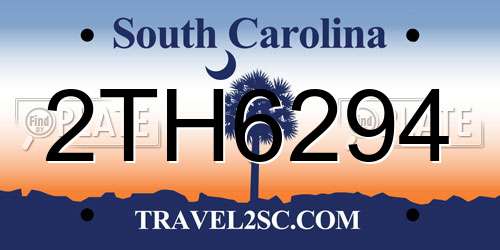 2TH6294 South Carolina License Plate