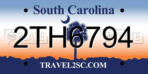 2TH6794 South Carolina License Plate