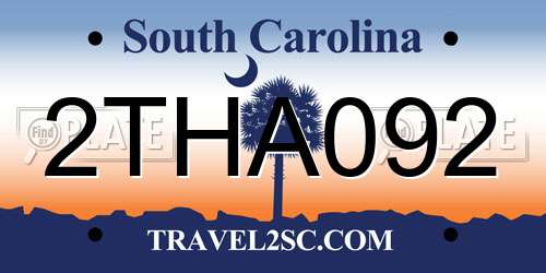 2THA092 South Carolina License Plate
