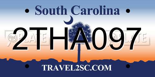 2THA097 South Carolina License Plate