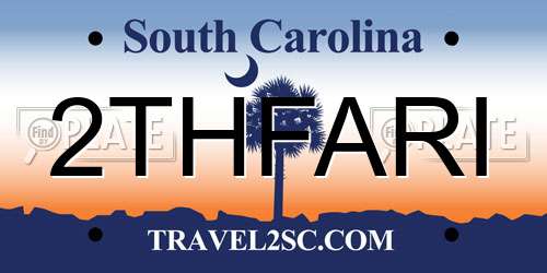 2THFARI South Carolina License Plate