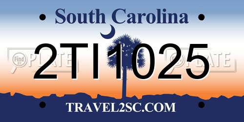 2TI1025 South Carolina License Plate