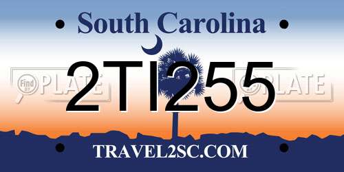 2TI255 South Carolina License Plate