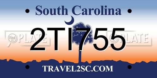 2TI755 South Carolina License Plate