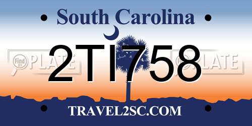 2TI758 South Carolina License Plate