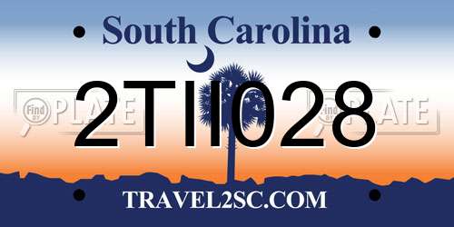 2TII028 South Carolina License Plate