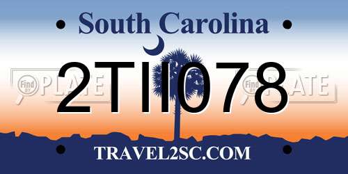 2TII078 South Carolina License Plate