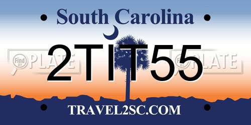 2TIT55 South Carolina License Plate