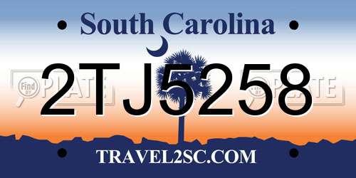 2TJ5258 South Carolina License Plate