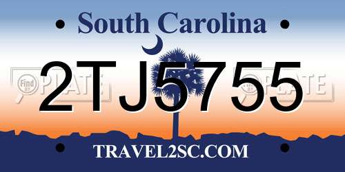2TJ5755 South Carolina License Plate