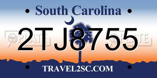 2TJ8755 South Carolina License Plate