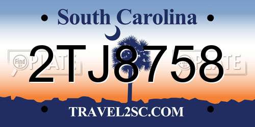 2TJ8758 South Carolina License Plate