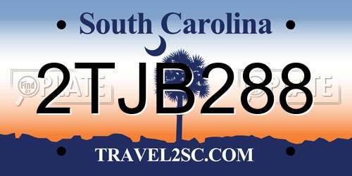 2TJB288 South Carolina License Plate