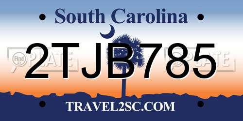 2TJB785 South Carolina License Plate