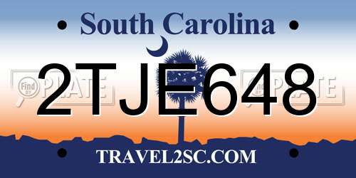 2TJE648 South Carolina License Plate