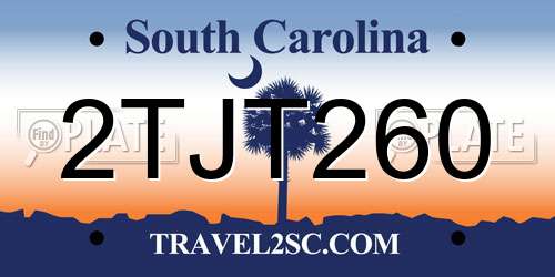 2TJT260 South Carolina License Plate