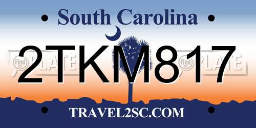 2TKM817 South Carolina License Plate