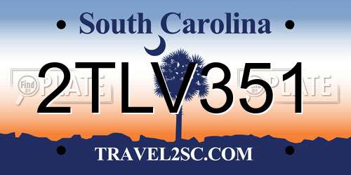 2TLV351 South Carolina License Plate